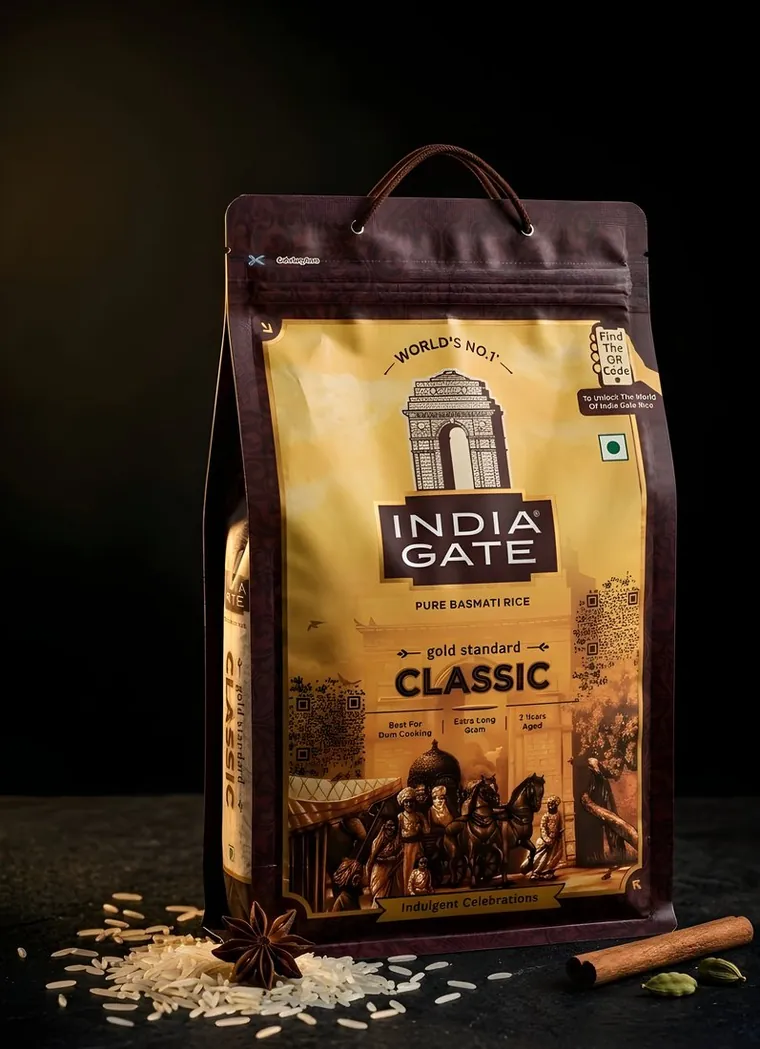 India Gate Classic Basmati Rice pack used for Amina's Biriyani